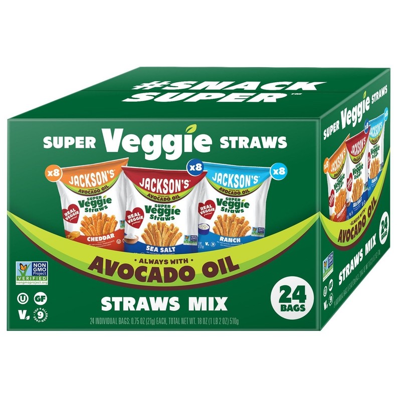 Jackson’s Super Veggie Straws Variety Pack, 0.75 oz., 24 pk.