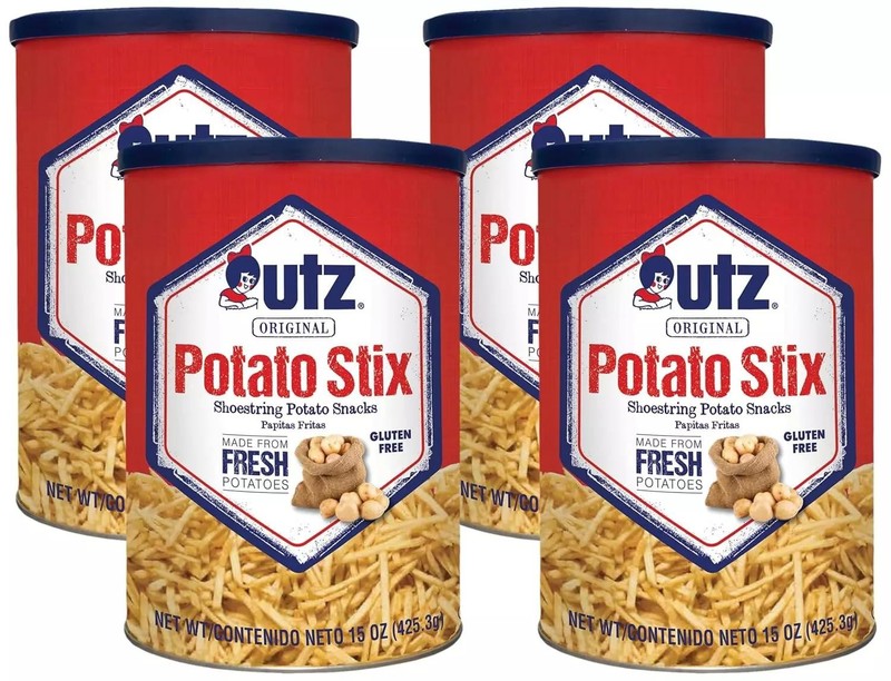 Utz-potato Stix Original-15 Oz Canister Shoestring Potato Sticks Pack of 4 | Eba