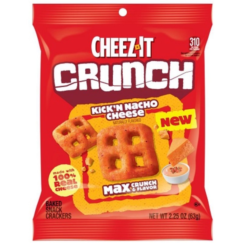 3x Cheez-It Crunch Kick’n Nacho Cheese Spicy Crunchy Snack Chips Lot New 2.25oz