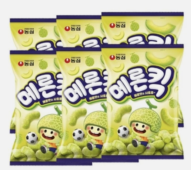 [6 Pack] Nongshim Melon Kick 45g – Korean Melon Flavored Corn Snack