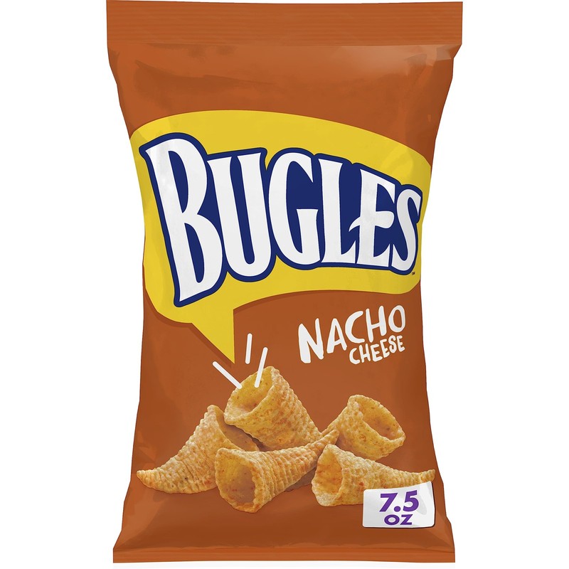 Bugles Nacho Cheese Crispy Corn Snacks, Snack Bag, 7.5 Ounce (Pack of 1)