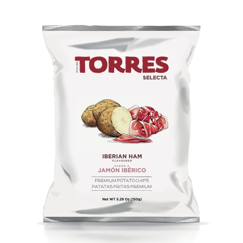 4 TORRES IBERIAN HAM Flavor Premium Potato Chips European Snacks 150g 5.29oz gallery