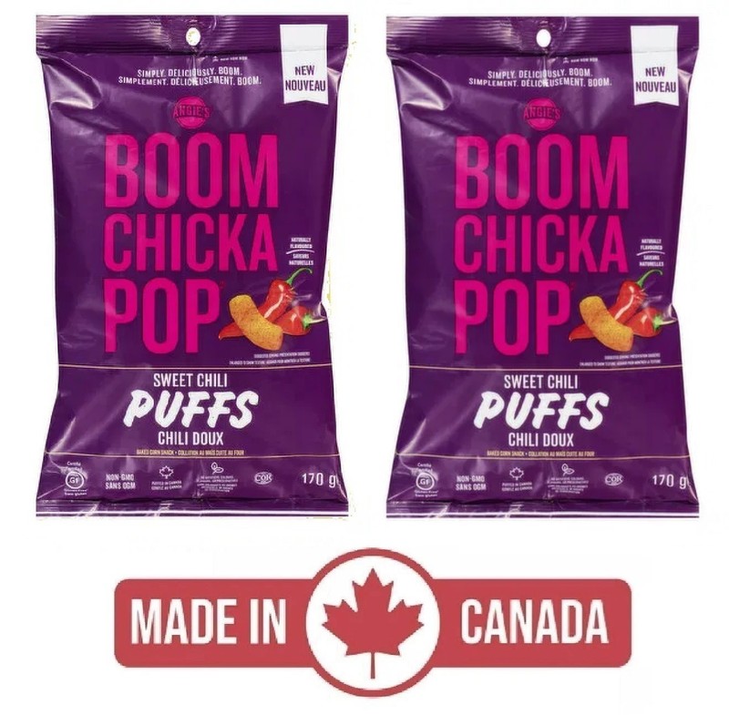 2-Pack Angie’s Boom Chicka Pop Sweet Chili Puffs (170g) Popcorn Canada Spicy Hot
