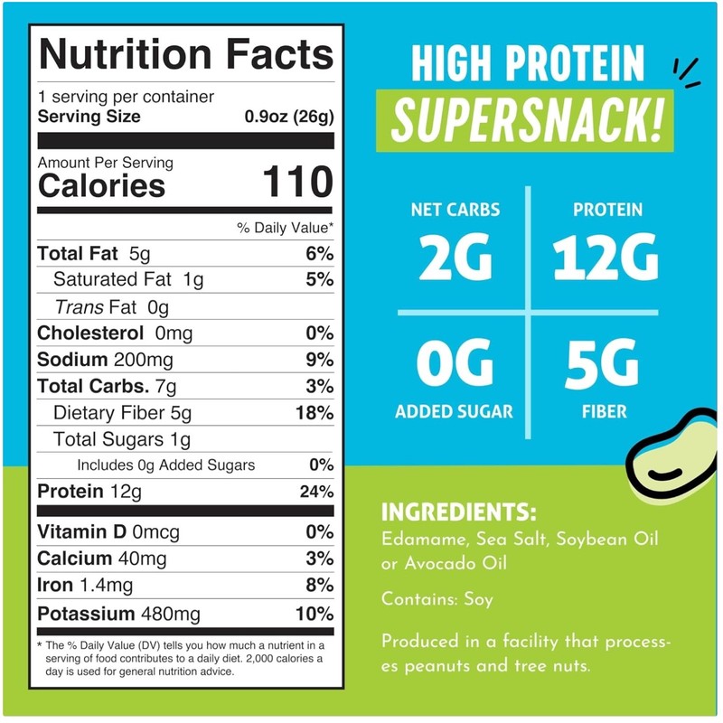 High Protein Edamame Snack Pack – 11g Protein, Keto Friendly#