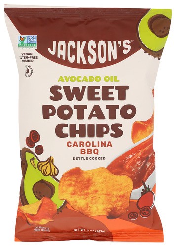 Jacksons Sweet Potato Chips Carolina BBQ 5 oz (Pack of 12)