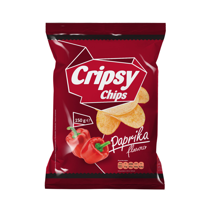 CRIPSY CHIPS Paprika Flavor Potato Chips Crisps Snacks 150g 5.3oz