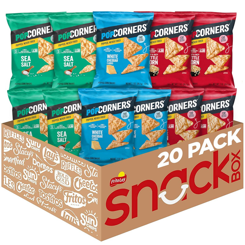Popped Corn Snacks, Core 3 Flavor Variety Pack, 1 Ounce (Contains 20 Packets) (P