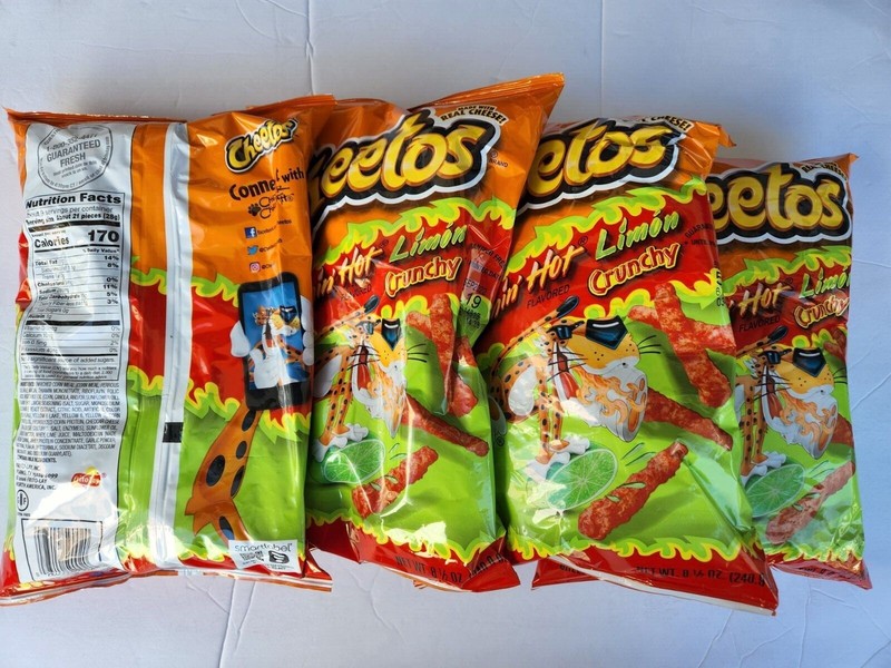 NEW LOOK, SAME TASTE 4 CHEETOS FLAMING'HOT LIMON CRUNCHY 8 1/2 OZ EACH 09/2024 gallery