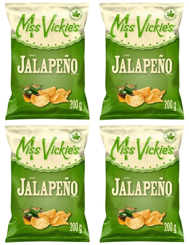 Miss Vickie's Jalapeno Flavor Kettle Cooked Potato Chips, 200g (4 Pack)