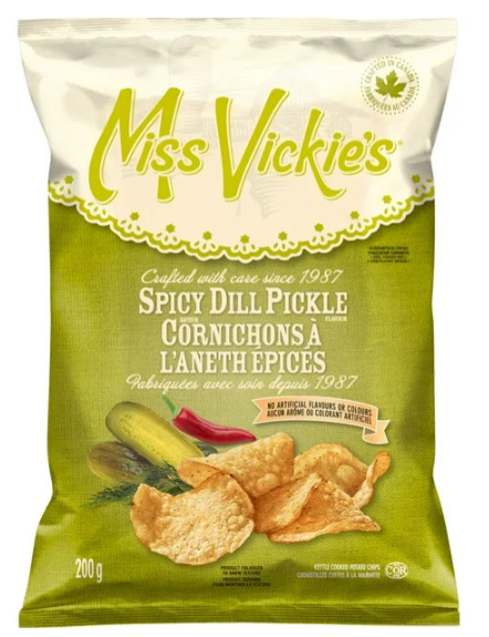 Miss Vickie's Spicy Dill Pickle Flavor Kettle Cooked Potato Chips, 200g gallery