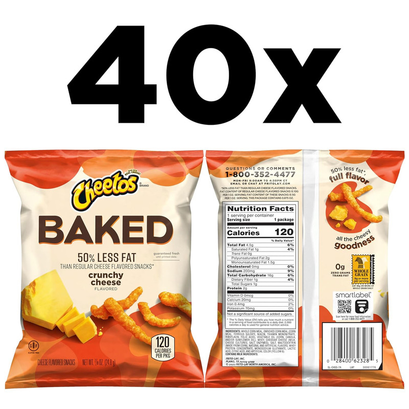 Frito-Lay Baked Cheetos Crunchy, 0.875 Ounce (Pack of 40) gallery