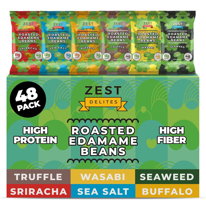 Edamame Snack by , 26g x 48 Packs, Healthy High Protein Snacks Bulk, Keto, Low C