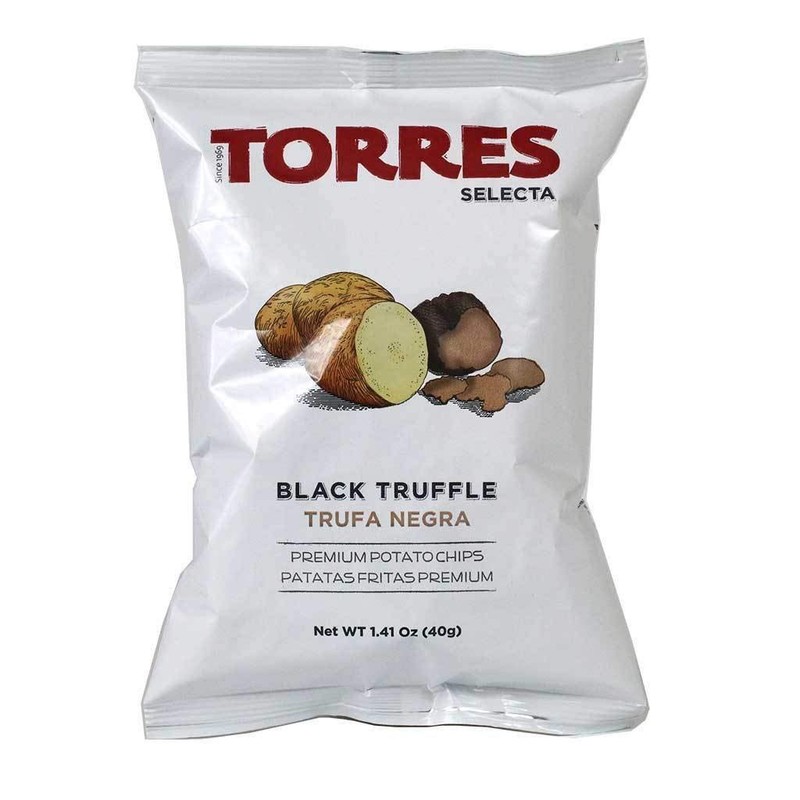 Torres Black Truffle Potato Chips Pack of 3 Gluten Free Vegan Snack 1.41 Ounce