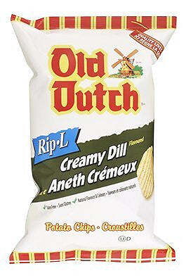 Old Dutch Creamy Dill Flavoured Rip-l Potato Chips 255g/9 oz