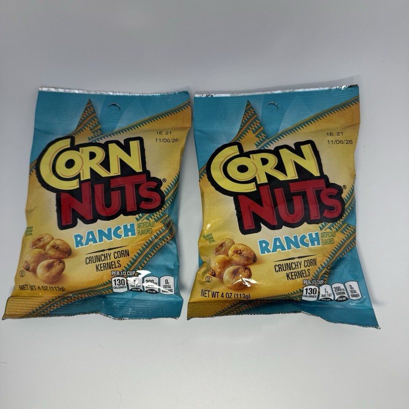 2 Packs Ranch Crunchy Corn Kernels Flavored Nuts Snack, Shelf-Stable, 4 oz Each