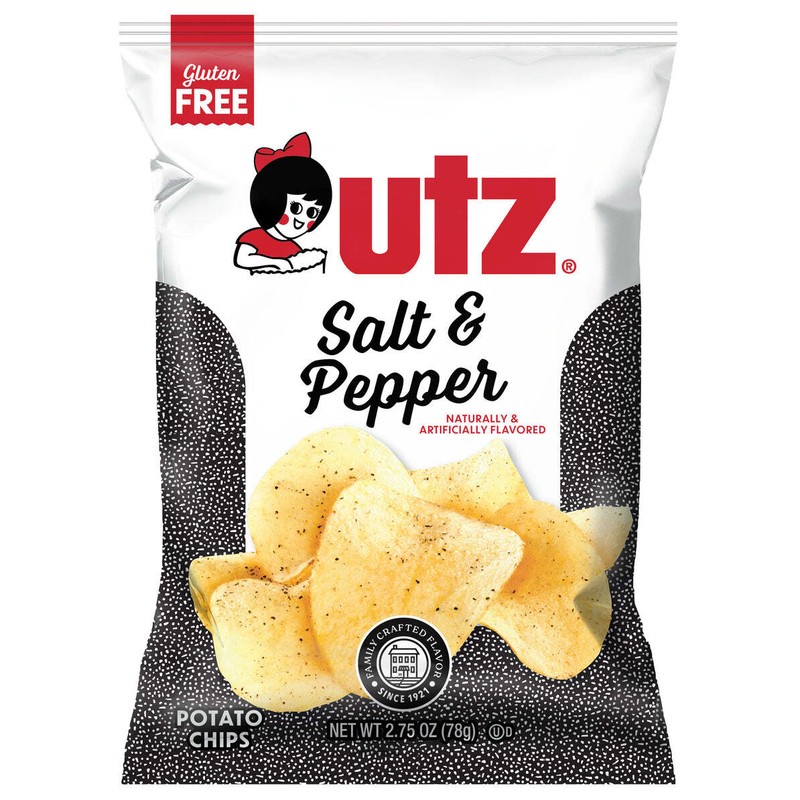 UTZ SALT & PEPPER POTATO CHIPS 2.75 OZ BAGS/14 BAGS PER CASE/FREE SHIPPING