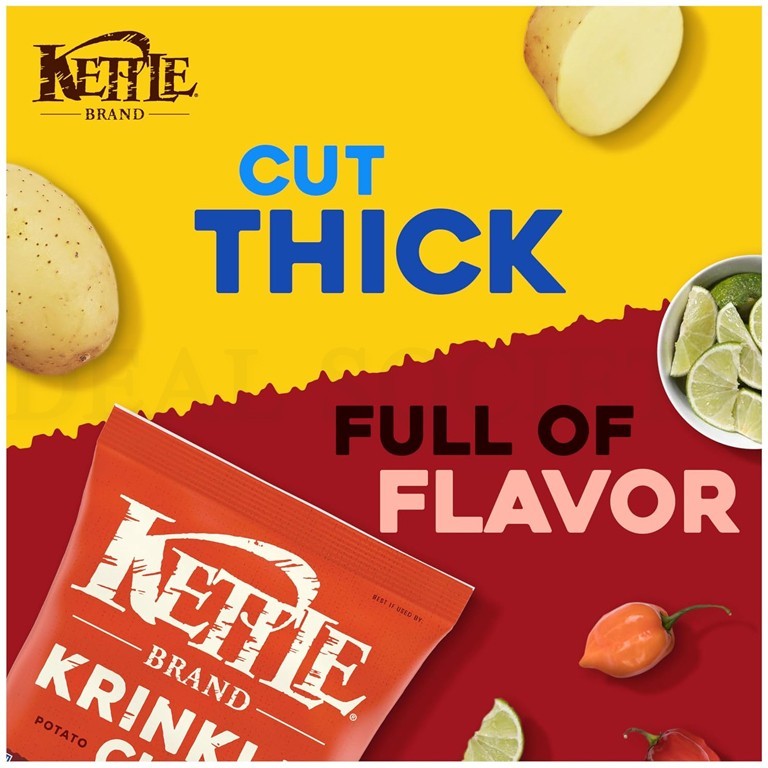 Kettle Foods Krinkle Cut Habanero Lime Potato Chips 2oz Lot of 12 Bags gallery