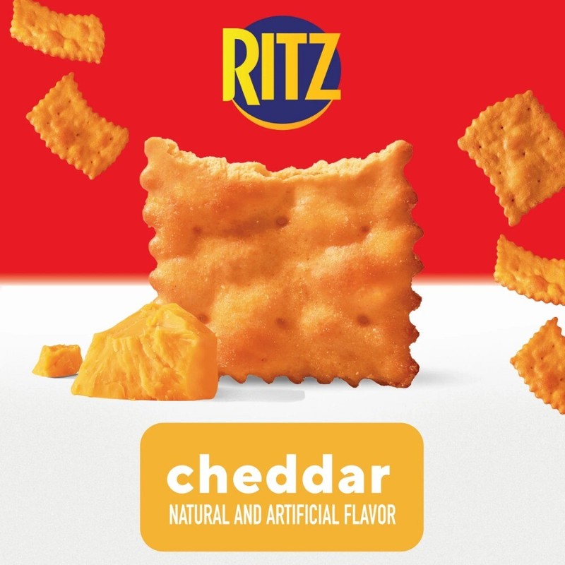 (3 pack) RITZ Toasted Chips Cheddar Crackers, Party Snacks, 8.1 oz gallery