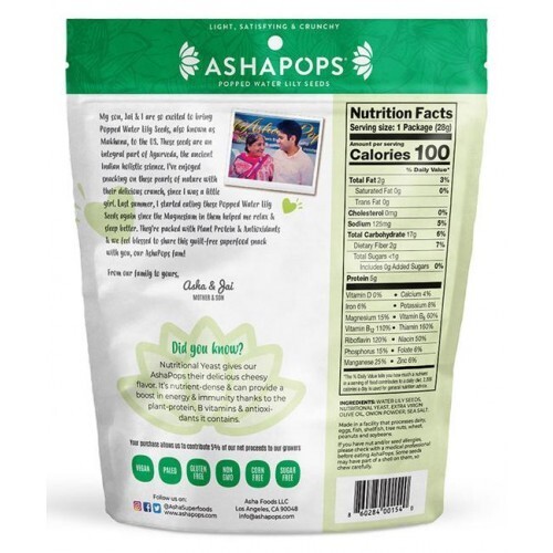 Ashapops Popped Water Lily Seeds - Vegan Cheese 1 Oz - vegan snack gallery