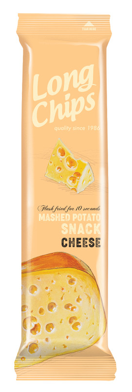 LONG CHIPS CHEESE Flavor Mashed Potato Snack 75g 2.65oz