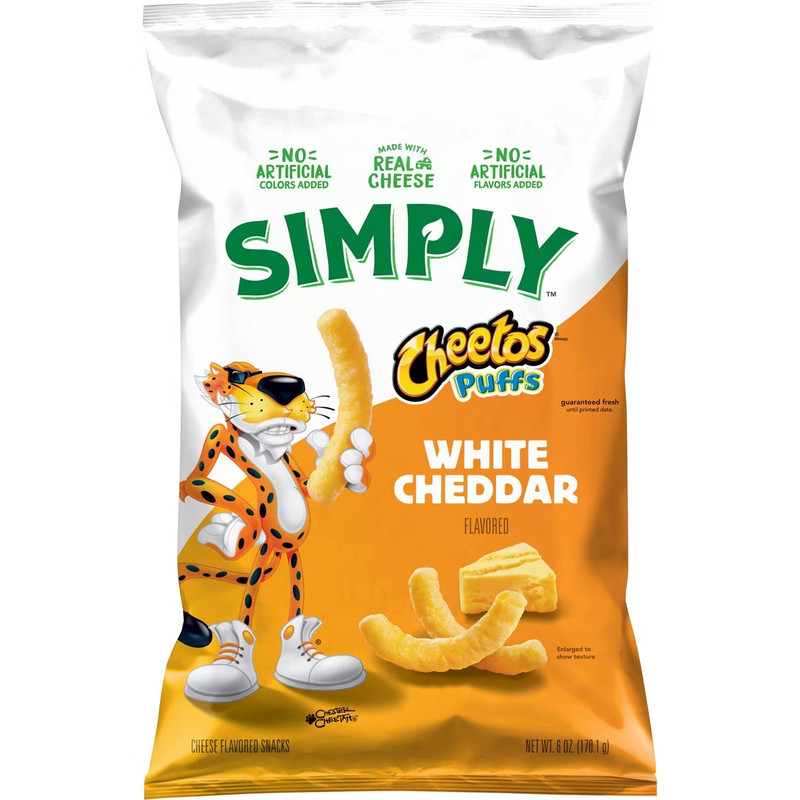 Cheetos Simply White Cheddar Puffs Snacks – 6oz