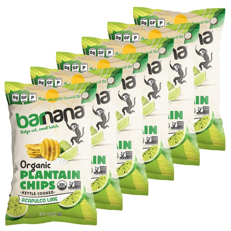 Organic Plantain Chips, Acapulco Lime, Healthy Snack Made With 100% Coconut …