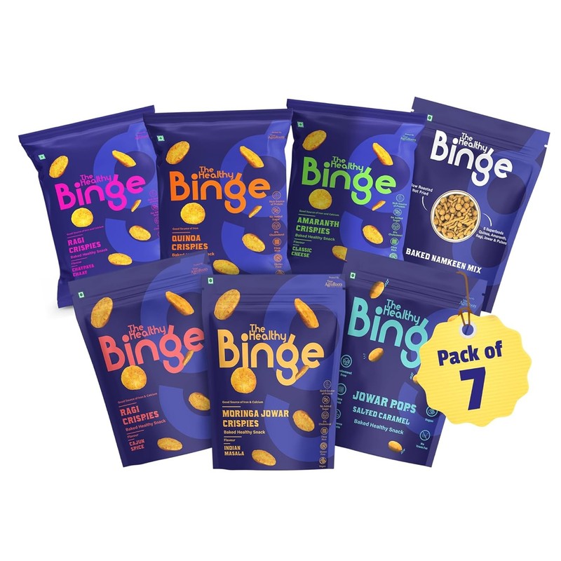 The Healthy Binge Baked Chips Healthy Snacks 0% Cholesterol High Protein & Fiber