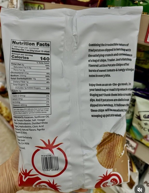 2 Packs Trader Joe's Ketchup Flavored Lattice Potato Chips 7 oz Each gallery