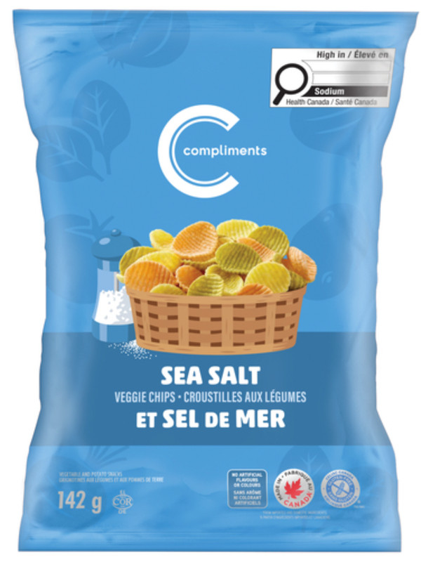 Compliments Veggie Chips Sea Salt 142 g