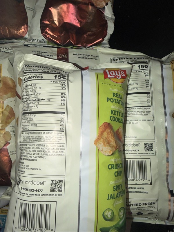 Lay’s Kettle Cooked Chips 6 Bags 3 Original Sea Salt & 3 Jalapeño Variety Pack gallery