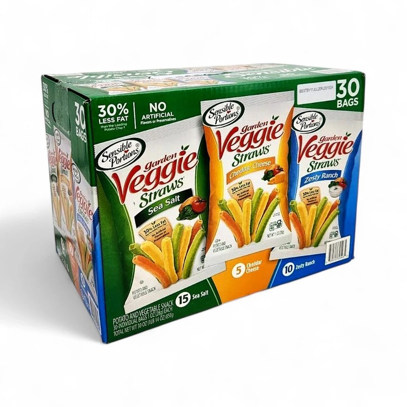 Sensible Portions Garden Veggie Straw, Snack Bag Variety Pack, 30 Count