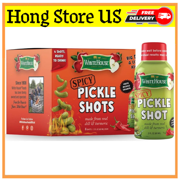 Spicy Pickle Shots, With Real Dill and Turmeric, Juice Hydrates and Helps Sto…