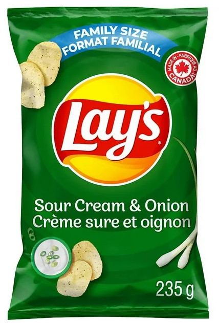 Lay’s Sour Cream & Onion Flavored Potato Chips, 235g
