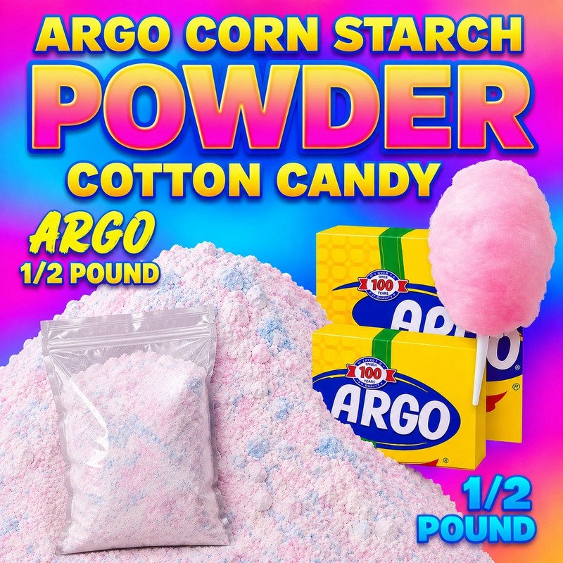 🍬1/2 Pound Argo Mix COTTON CANDY Corn Starch Pure POWDER TOPPER NEW
