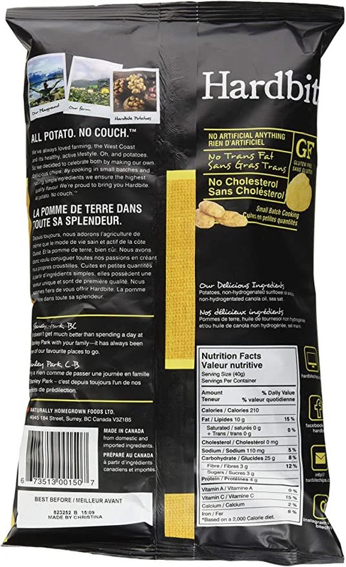 Hardbite All Natural Potato Chips, 150g/5.3oz., {Imported from Canada} gallery
