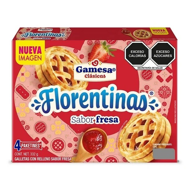 2 CAJAS DE FLORENTINAS SABOR FRESA – TART W/FILLING STRAWBERRY FLAVOR (2 BOXES)