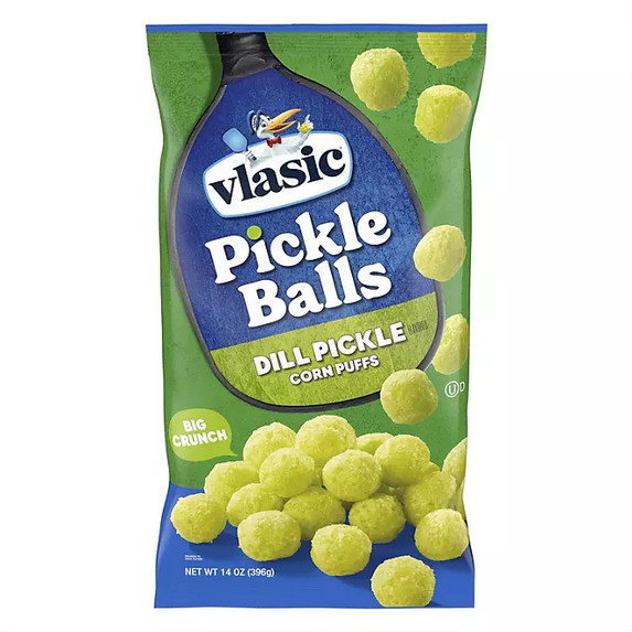 Vlasic Pickle Balls Dill Pickle Corn Puffs 14 oz Crunchy Snack