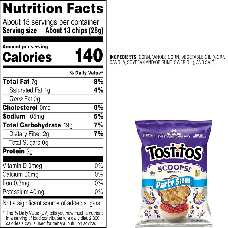 Tostitos Scoops Original Tortilla Chips - 14.5 oz Party Size Bags (Pack of 6) gallery