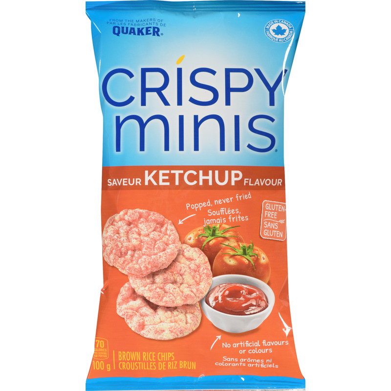 4-Pack Quaker Crispy Minis Ketchup flavour brown rice chips