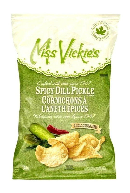 10 Bags of Miss Vickie’s Spicy Dill Pickle Potato Chips 200g Each Free Shipping