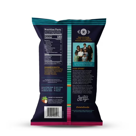 Siete Family Foods Grain-Free Tortilla Chips, Lightly Salted, 5 oz gallery