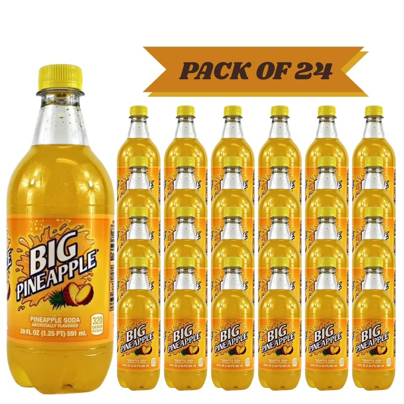 Big Pineapple Soda 20 fl oz exotic pop – 24 Pack Of Bottles ( Big )